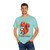 It Deserves Action t-shirt – Childhood cancer awareness tee with Lego squirrel tribute design by Coo Coo’s Coffee, chalky mint male model