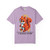 It Deserves Action t-shirt – Childhood cancer awareness tee with Lego squirrel tribute design by Coo Coo’s Coffee, orchid front print