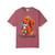 It Deserves Action t-shirt – Childhood cancer awareness tee with Lego squirrel tribute design by Coo Coo’s Coffee, crimson front print