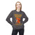 It Deserves Action sweatshirt – Childhood cancer tribute with Lego squirrel and bravery beads honoring Jaxen by Coo Coo’s Coffee, Charcoal Female Model