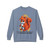Stone blue sweatshirt with pixel squirrel holding ribbon, cancer awareness support apparel by Coo Coo’s Coffee.