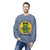 Brew Good Vibes Sweatshirt – Zen Gecko Bert meditating with coffee by Coo Coo’s Coffee Stone Blue Male Model