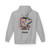 I Brew in Chaos Hoodie – Abstract coffee cup splatter art on fleece hoodie by Coo Coo’s Coffee, Sport Grey