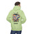 I Brew in Chaos Hoodie – Abstract coffee cup splatter art on fleece hoodie by Coo Coo’s Coffee, Pistachio Male Model