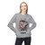 Sport Grey sweatshirt with colorful abstract coffee mug and splatter art – Brew in Chaos by Coo Coo’s Coffee, Female Model