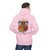 Frida-inspired sweatshirt design with woman holding coffee and “Viva Ama Café” text – Coo Coo’s Coffee, Light Pink Male Model