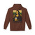 Cocoa hoodie featuring a parody of the Mona Lisa holding a coffee cup with “The Mocha-Lisa” printed beneath.