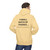 Yellow Haze-colored fleece hoodie with the phrase “#Small Batch of Friends… Coffee is compiling…” printed across the back. Male Model
