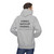 Sport Grey-colored fleece hoodie with the phrase “#Small Batch of Friends… Coffee is compiling…” printed across the back. Male Model