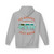 Retro surf van hoodie in sport grey color with ocean view graphic, reading “No Brakes Just Brew