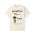 ivory tee with frazzled green gecko (Bert) holding coffee cup and text “Brew First Think Later” – funny coffee shirt by Coo Coo’s Coffee