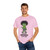 tan tee with frazzled green gecko (Bert) holding coffee cup and text “I’m Not Brewed for This” – funny coffee shirt by Coo Coo’s Coffee
