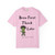 blossom t-shirt with a frazzled gecko holding coffee and the phrase “Brew First, Think Later – Fueled by Coo Coo’s Coffee”