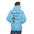 light gray hoodie with frazzled green gecko holding a coffee cup and the text “Brew First, Think Later – Fueled by Coo Coo’s Coffee”