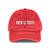 vintage Red dad hat with embroidered "brew is truth" quote – coo coo's coffee