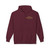Maroon hoodie front view with small chest print ‘For Every Kid.