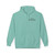 Front view of mint green “Every Bead Tells a Story” unisex hoodie with For Jaxen. For Every Kid. message on chest.