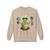 Steeping the Soul Japanese crewneck sweatshirt black - Bert the gecko meditating in traditional tea cup with kanji calligraphy bamboo art and white steam - midweight fleece by Coo Coos Coffee