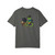 Back of the Hello Coffee in C++ tee — Bert the gecko in sunglasses and a cap, sitting in a camp chair coding on a laptop with a mug of coffee on a side table beside him — Coo Coo's Coffee programmer tee.