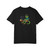 Back of the Error 404 tee — Bert the gecko in sunglasses and a cap, sitting in a camp chair coding on a laptop with a mug of coffee on a side table beside him — Coo Coo's Coffee programmer tee.