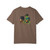 Back of the Error 404 tee — Bert the gecko in sunglasses and a cap, sitting in a camp chair coding on a laptop with a mug of coffee on a side table beside him — Coo Coo's Coffee programmer tee.
