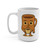 Close-up of the Decaf Doug coffee character artwork on the Decaf Doug 15oz mug