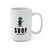 Close-up of the “Brew is Truth” motto with Bert artwork on the Brew is Truth 15oz mug