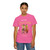 Person wearing the More Coffee, More Cowbell coffee t-shirt from Coo Coo’s Coffee, pink