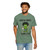 Person wearing the Brew First, Think Later coffee t-shirt from Coo Coo’s Coffee, light green male