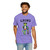 Person wearing the Grind coffee t-shirt from Coo Coo’s Coffee, violet