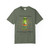 Powered by Coffee & Mild Disappointment coffee t-shirt — deadpan gecko Bert, “coffee and mild disappointment” printed on the front, moss