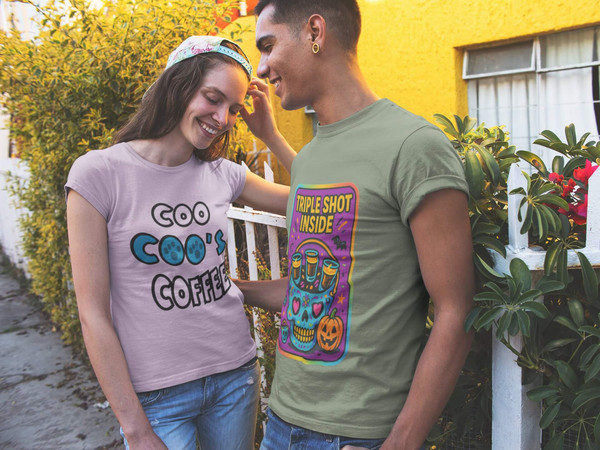 Triple Shot Inside – Neon Skull Tee by Coo Coo’s Coffee