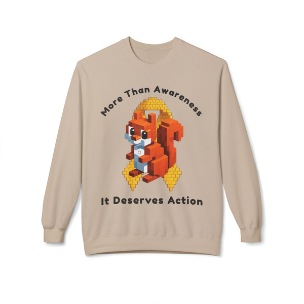 More Than Awareness – It Deserves Action Crewneck (For Every Kid) by Coo Coo’s Coffee