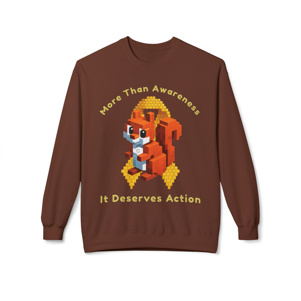 More Than Awareness – It Deserves Action Crewneck (For Every Kid) by Coo Coo’s Coffee