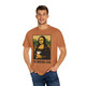 Mocha Lisa tee shirt featuring the Mona Lisa holding a cup of coffee – Coo Coo’s Coffee artist-inspired design