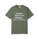 “Coffee Is Compiling – Brew Crew Debug Tee by Coo Coo’s Coffee in moss green, programmer-inspired coffee shirt with techy vibes.”