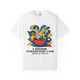 Sip, Therefore I Am Tee – Picasso-style surreal coffee design with Brew Is Truth message by Coo Coo’s Coffee, white front print
