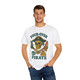Pour-Over Pirate coffee shirt with skull, surfboard, and V60 brewer – by Coo Coo’s Coffee