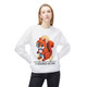 End It for the Kids sweatshirt – pixelated squirrel childhood cancer tribute design in memory of Jaxen by Coo Coo’s Coffee White Female Model