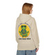 Brew Good Vibes Hoodie – Zen gecko meditating in coffee bliss by Coo Coo’s Coffee, Sand Female Model