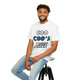 White unisex t-shirt with bold Coo Coo’s Coffee logo on front