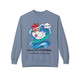"Stone Blue Poultry-Powered Coffee-Fueled Sweatshirt – Cluck Yeah Edition by Coo Coo’s Coffee. Playful surfing chicken coffee sweatshirt for comfort and laughs."