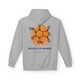 sport grey hoodie with large caffeine molecule print on back labeled “Molecule of Madness – Fueled by Coo Coo’s Coffee”
