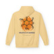 yellow haze hoodie with caffeine molecule and “Molecule of Madness” swirl graphic on the back, chemistry gift for coffee lovers