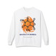 white sweatshirt with caffeine molecule graphic and “Molecule of Madness” text, gift for science and coffee lovers