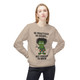 white sweatshirt with frazzled Bert cartoon holding coffee and the text “He Practiced 40 Hours… But Forgot to Brew”