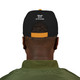 black snapback hat with embroidered Bert surfing badge and yellow bill – Coo Coo’s Coffee