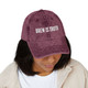 vintage black dad hat with embroidered "brew is truth" quote – coo coo's coffee
