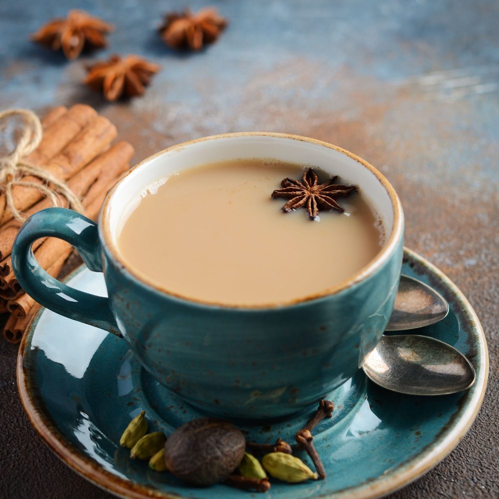 Saucepan, mug, and chai spices (placeholder image)