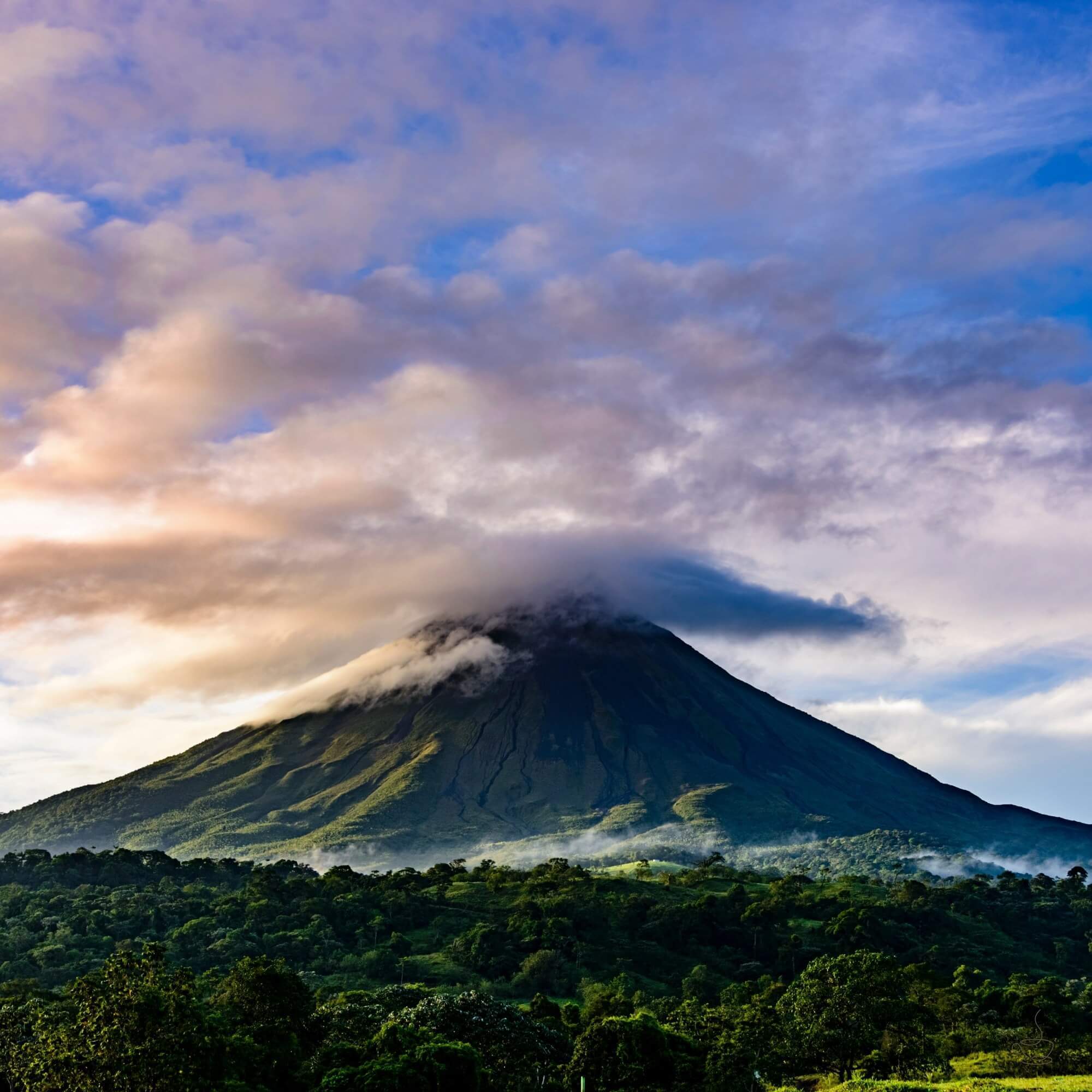 Costa Rica coffee farm on volcanic slopes